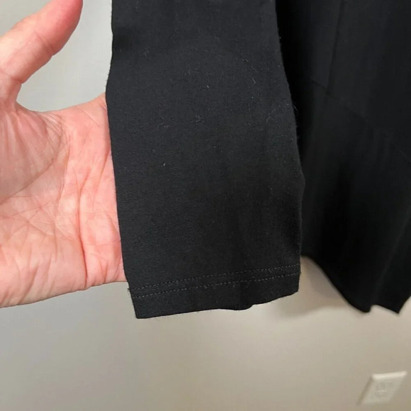 Eileen Fisher Asymmetric Tunic Top Size XS Black Minimal Neutral Stretch Comfy - Picture 5 of 8